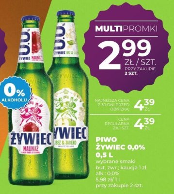 Piwo ŻYWIEC 0,0% 0,5 l wybrane smaki promocja w Duży Ben