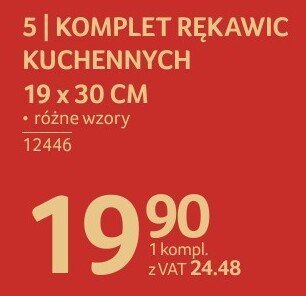Komplet rękawic kuchennych 19 x 30 cm różne wzory promocja w Selgros