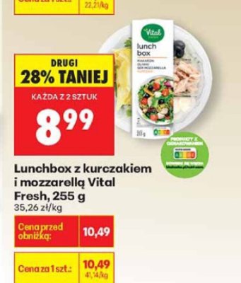 Lunchbox z kurczakiem i mozzarellą Vital Fresh, 245 g promocja w Biedronka