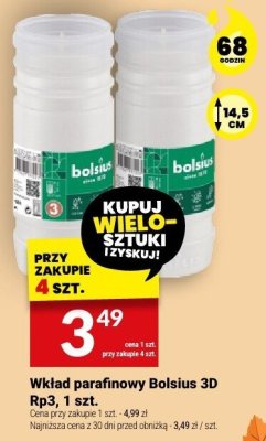 Wkład parafinowy Bolsius 3D Płomyk, 1 szt. promocja w Twój Market