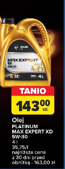 Olej silnikowy max expert 5w-30 xd Orlen oil promocja w Carrefour