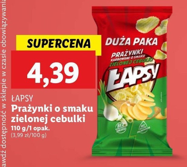 Prażynki zielona cebulka Łapsy promocja