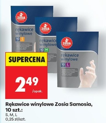 Rękawice winylowe 10 szt.: S, M, L promocja w Biedronka