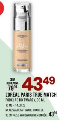 Podkład L'Oréal Paris True Match promocja w Drogerie Natura