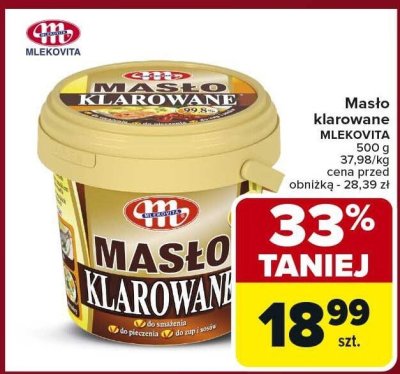 Masło klarowane MLEKOVITA promocja w Carrefour Market