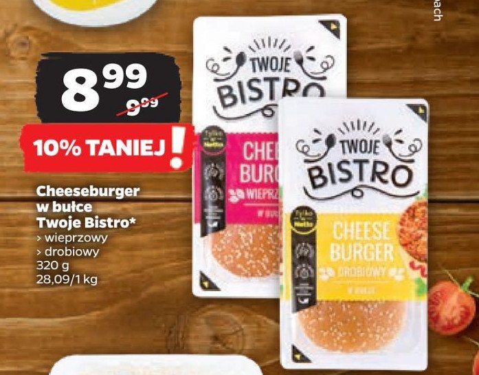 Cheeseburger wieprzowy TWOJE BISTRO promocja w Netto