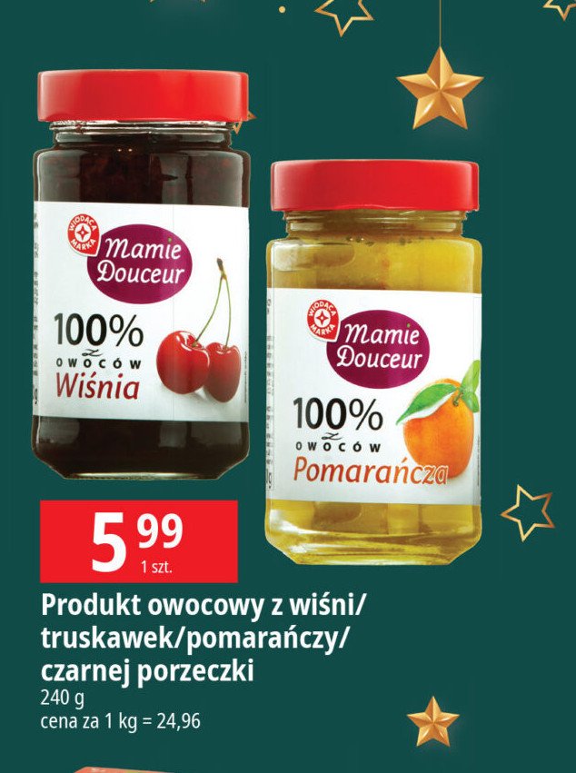 Dżem 100% owoców pomarańcza Wiodąca marka mamie doceur promocja w Leclerc