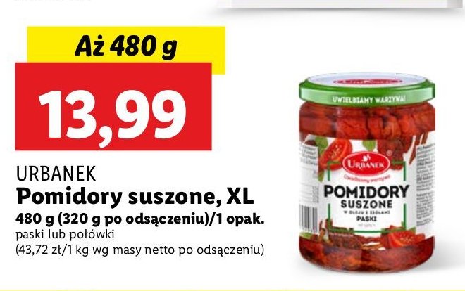 Pomidory suszone w oleju z ziołami Urbanek promocja