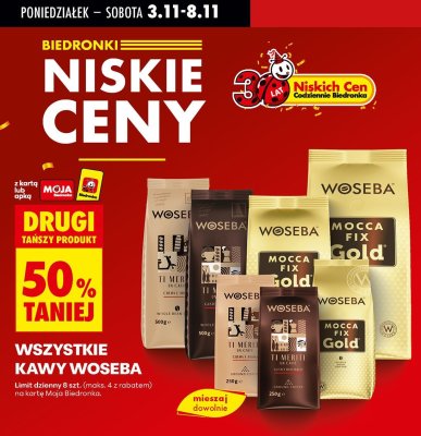 Kawa Woseba różne rodzaje drugi - 50% taniej promocja w Biedronka