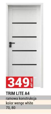 Drzwi TRIM LITE A4 ramowa konstrukcja kolor wenge white 70, 80 promocja w Merkury Market