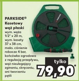 Wąż kasetowy płaski 1/2" 20 m Parkside promocja