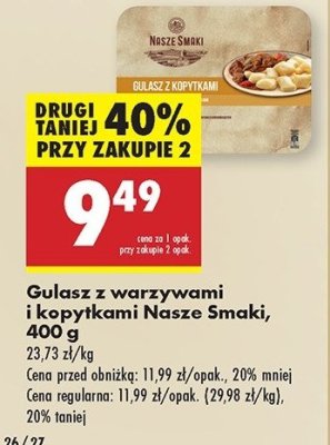 Gulasz z warzywami i kopytkami Nasze smaki promocja