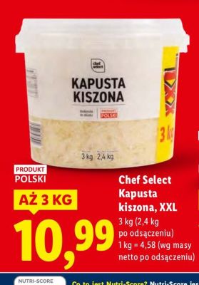 Kapusta kiszona XXL Chef Select promocja w Lidl