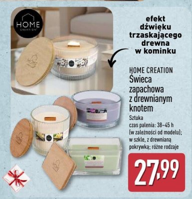 Świeca zapachowa z drewnianym knotem  promocja w Aldi