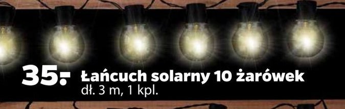 Łańcuch solarny 10 żarówek 3m promocja