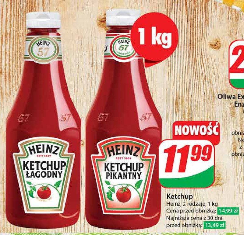Ketchup łagodny Heinz promocja w Dino
