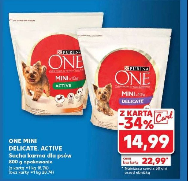 Karma dla psa delicate mini łosoś i ryż Purina one promocja