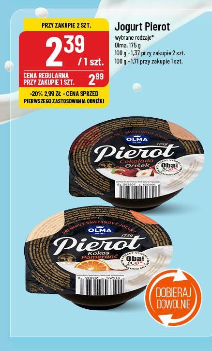 Jogurt pierot kokos pomarańcza Olma pierot promocja