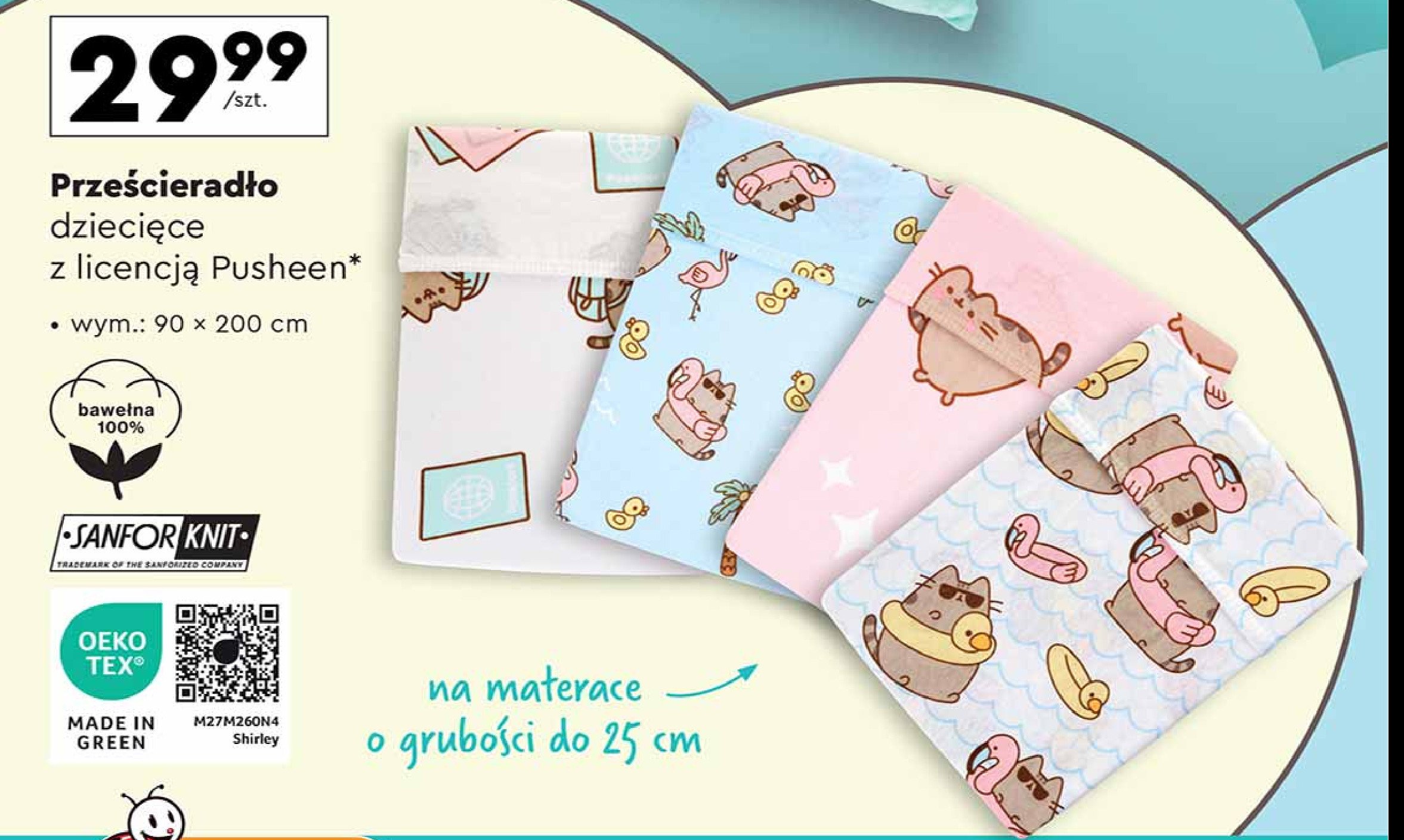 Prześcieradło 90 x 200 cm Pusheen promocja