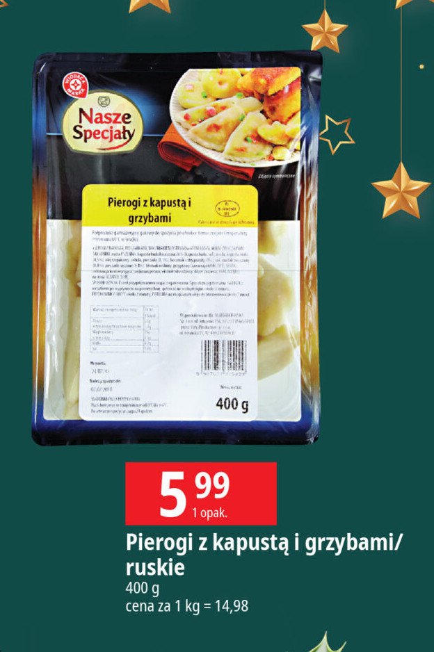 Pierogi ruskie Wiodąca marka nasze specjały promocja w Leclerc