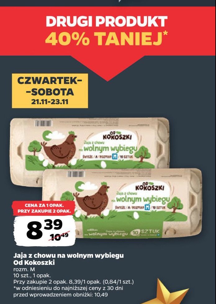 Jaja kl. m Od kokoszki promocja w Netto