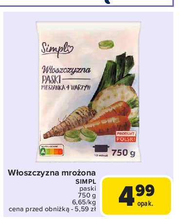 Włoszczyzna paski Simpl promocja w Carrefour Market