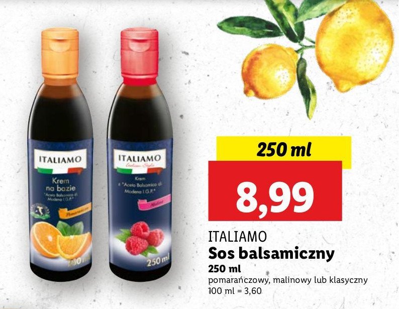 Sos balsamiczny z sokiem pomarańczowym Italiamo promocja