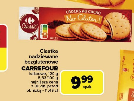 Ciastka kakaowe Carrefour classic promocja