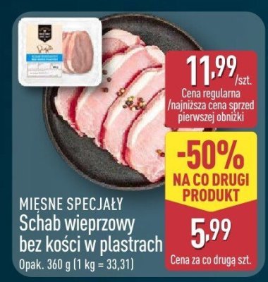 Schab wieprzowy bez kości w plastrach Mięsne specjały promocja w Aldi