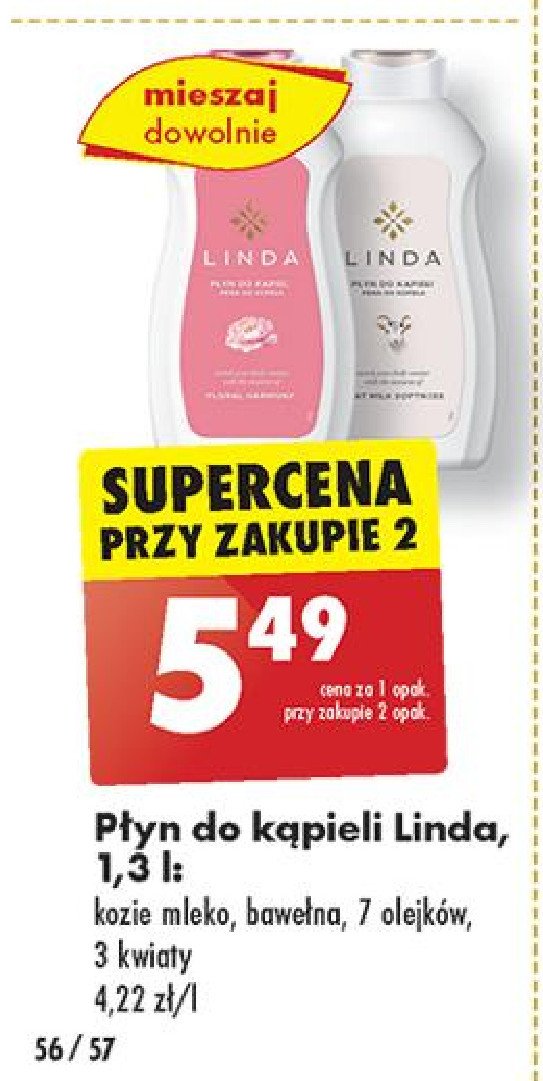 Płyn do kąpieli bawełna Linda promocja w Biedronka