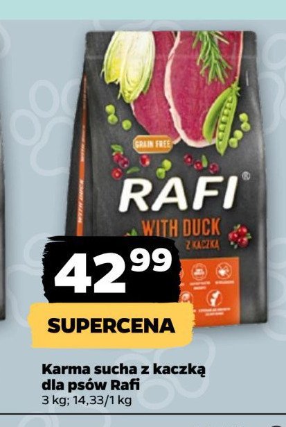 Karma dla psa z kaczką Rafi classic promocja w Netto