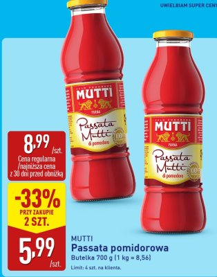 Passata pomidorowa MUTTI 700g promocja w Aldi