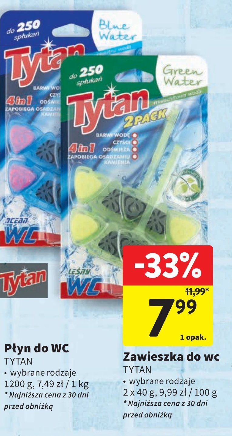 Zawieszka do wc blue water Tytan 4in1 promocja w Intermarche