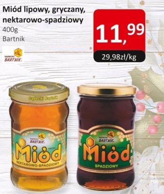 Miód lipowy, gryczany, nektarowo-spadziowy Bartnik promocja w Market Point