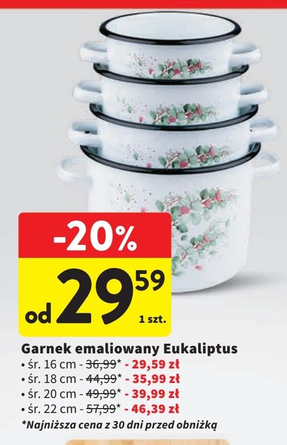 Garnek emaliowany 20 cm promocja w Intermarche