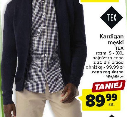Kardigan m臋ski s-3xl Tex promocja