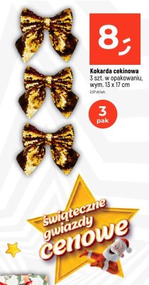 Kokarda cekinowa 3 szt. w opakowaniu, wym. 13 x 17 cm promocja w Dealz
