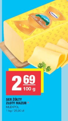 Ser żółty złoty mazur Mlekpol promocja w SPAR