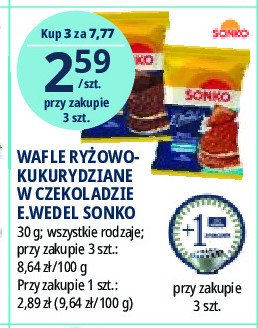 Wafle ryżowe w czekoladzie mlecznej Sonko promocja