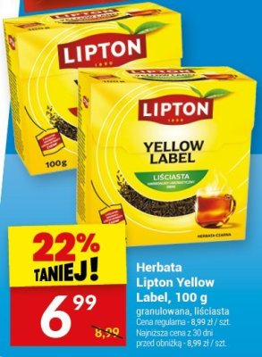 Herbata Lipton Yellow Label promocja w Twój Market