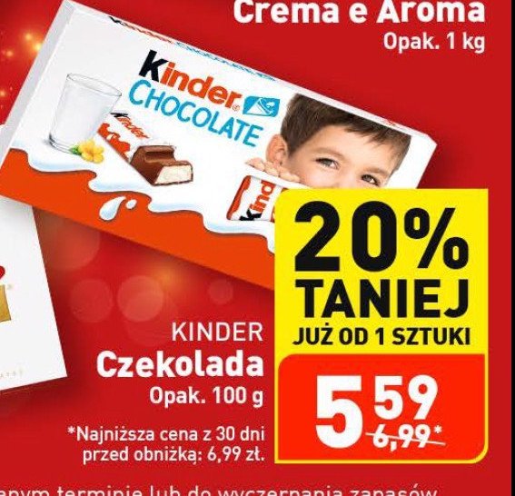 Czekoladki Kinder Chocolate promocja w Aldi