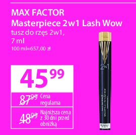 Tusz do rzęs Max factor masterpiece lash wow black 2in1 promocja