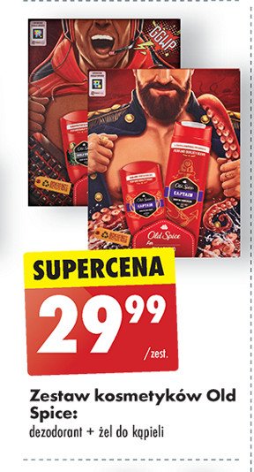 Zestaw w pudełku captain: żel pod prysznic 250 ml + dezodorant sztyft 50 ml Old spice zestaw promocja