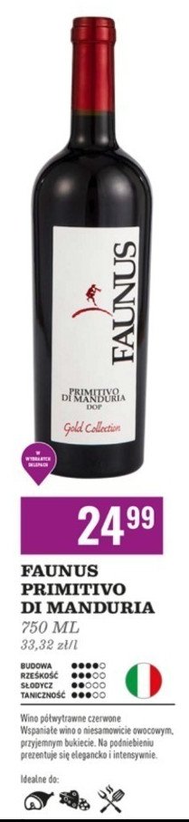 Wino FAUNUS PRIMITIVO DI MANDURIA promocja