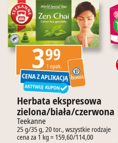 Herbata zen chai Teekanne world special teas promocja w Leclerc