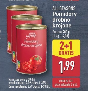Pomidory krojone w kostk臋 All seasons promocja