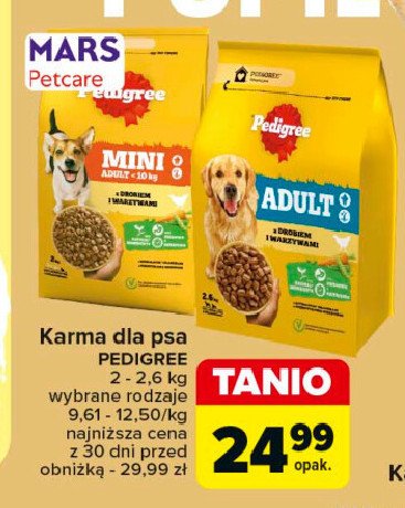 Karma dla psa adult z drobiem i warzywami Pedigree vital promocja