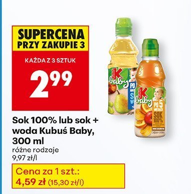 Sok 100% Kubuś Baby, 300 ml promocja w Biedronka