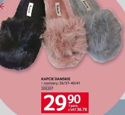 Kapcie damskie rozmiary 36/37-40/41 promocja w Selgros