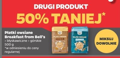 Płatki owsiane błyskawiczne lub górskie DRUGIE -50% promocja w Netto